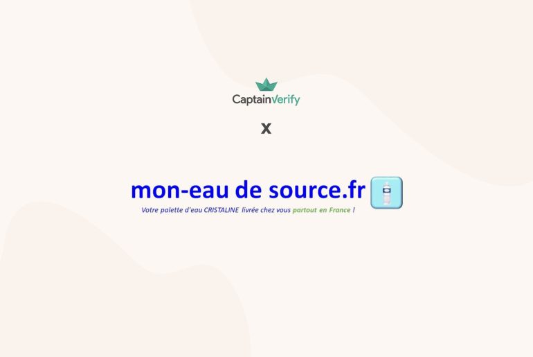 Captain Verify partners with mon-eau de source.fr