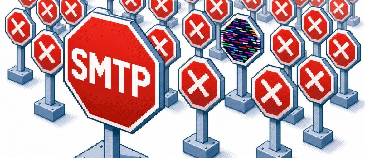 SMTP Rejections: Why They’re Rising and How to Lower Your Hard Bounce Rate SMTP stop signs blocking unwanted connections
