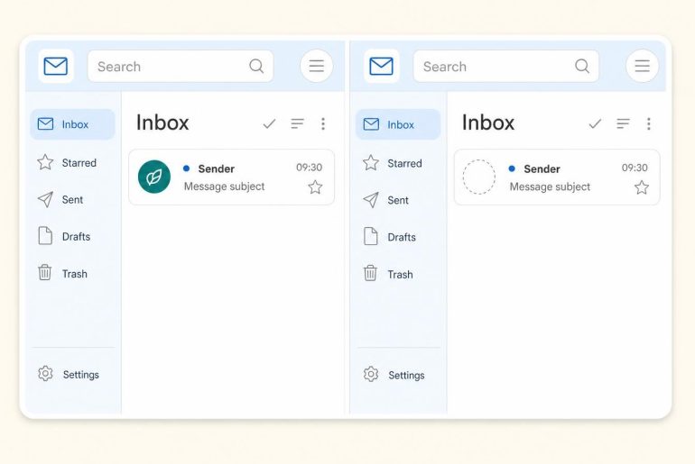 Messaging interface with inbox