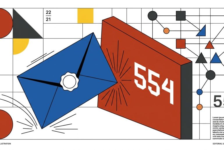 Abstrakte geometrische Illustration mit blauer Hülle