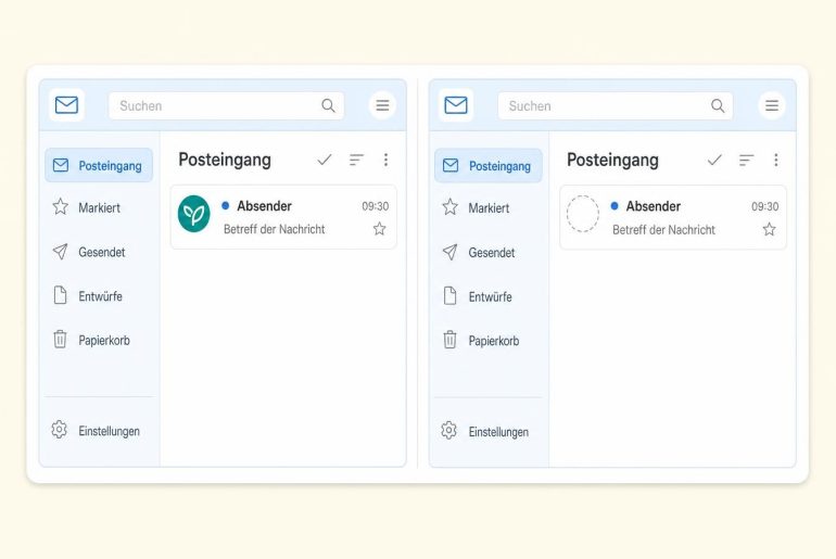 Nachrichtenschnittstelle mit Posteingang