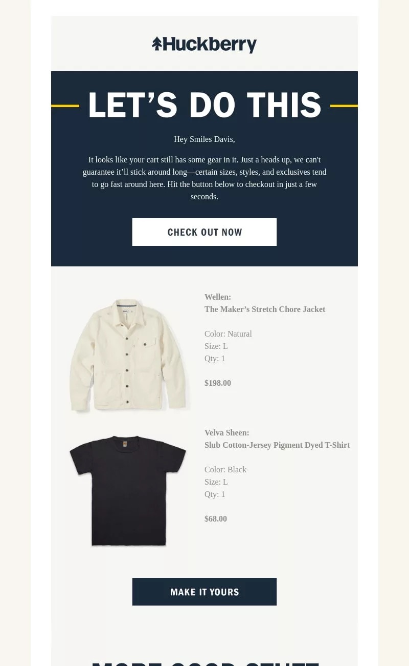 Camisa blanca y camiseta negra Huckberry