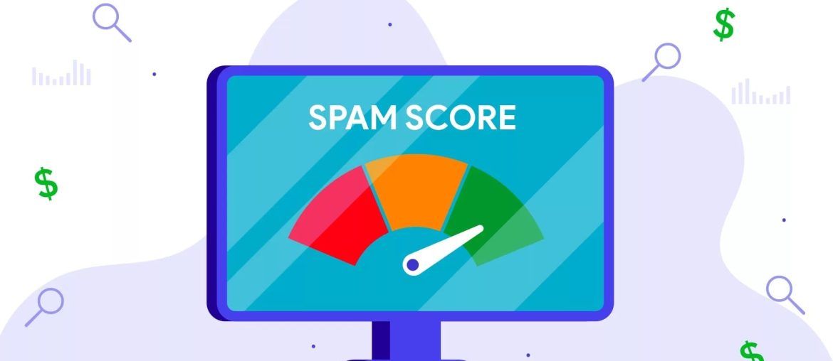 Medidor visual de puntuación de spam en pantalla