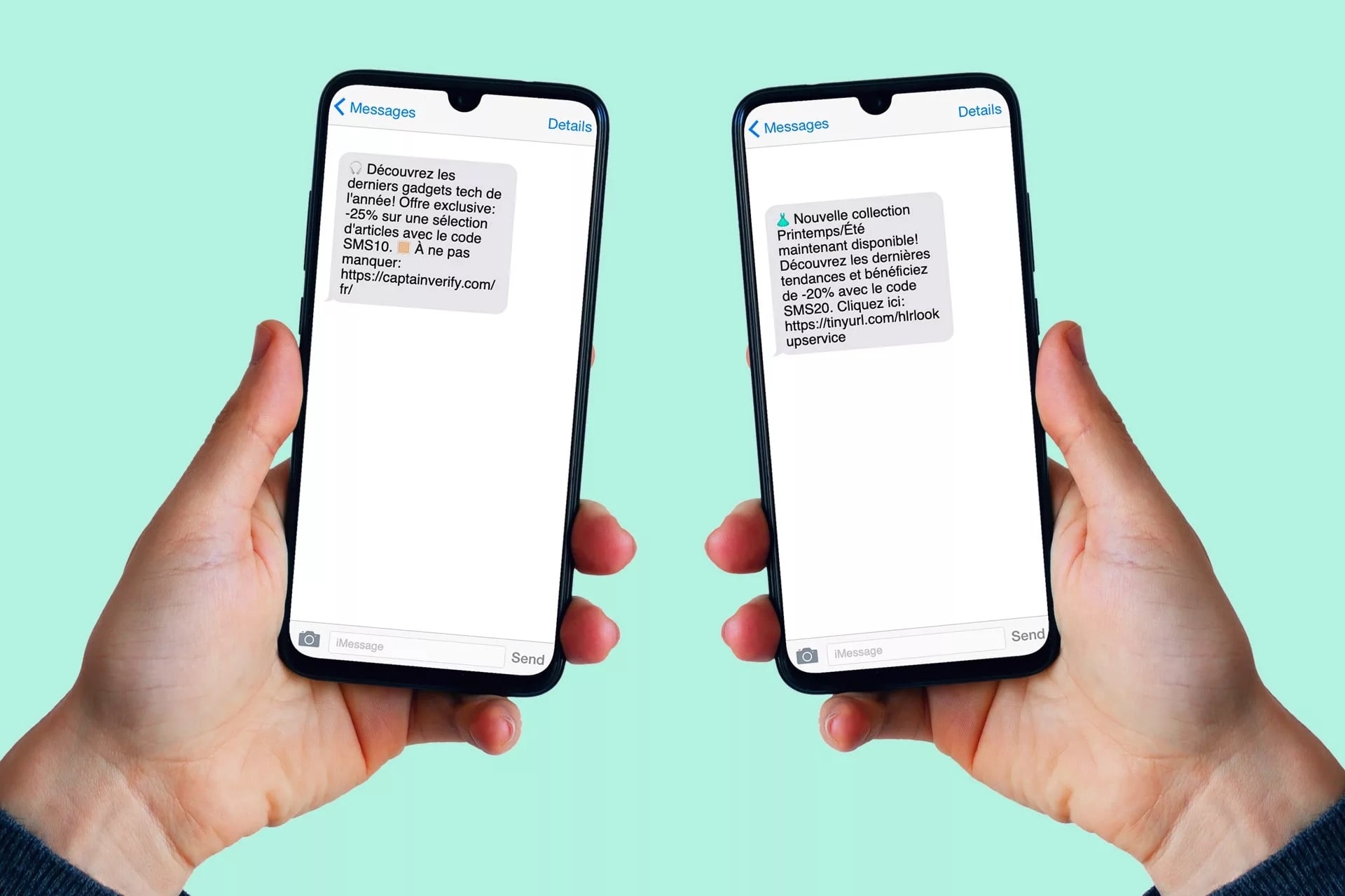 como insertar enlace internet sms