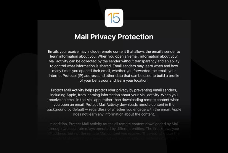 Seguridad de privacidad de correo electrónico en iOS 15.