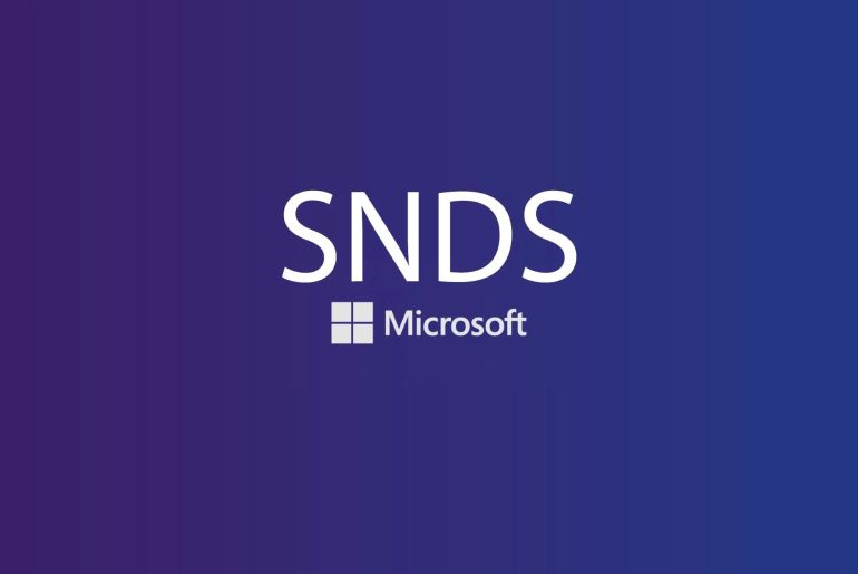 Logo de SNDS y Microsoft en fondo azul
