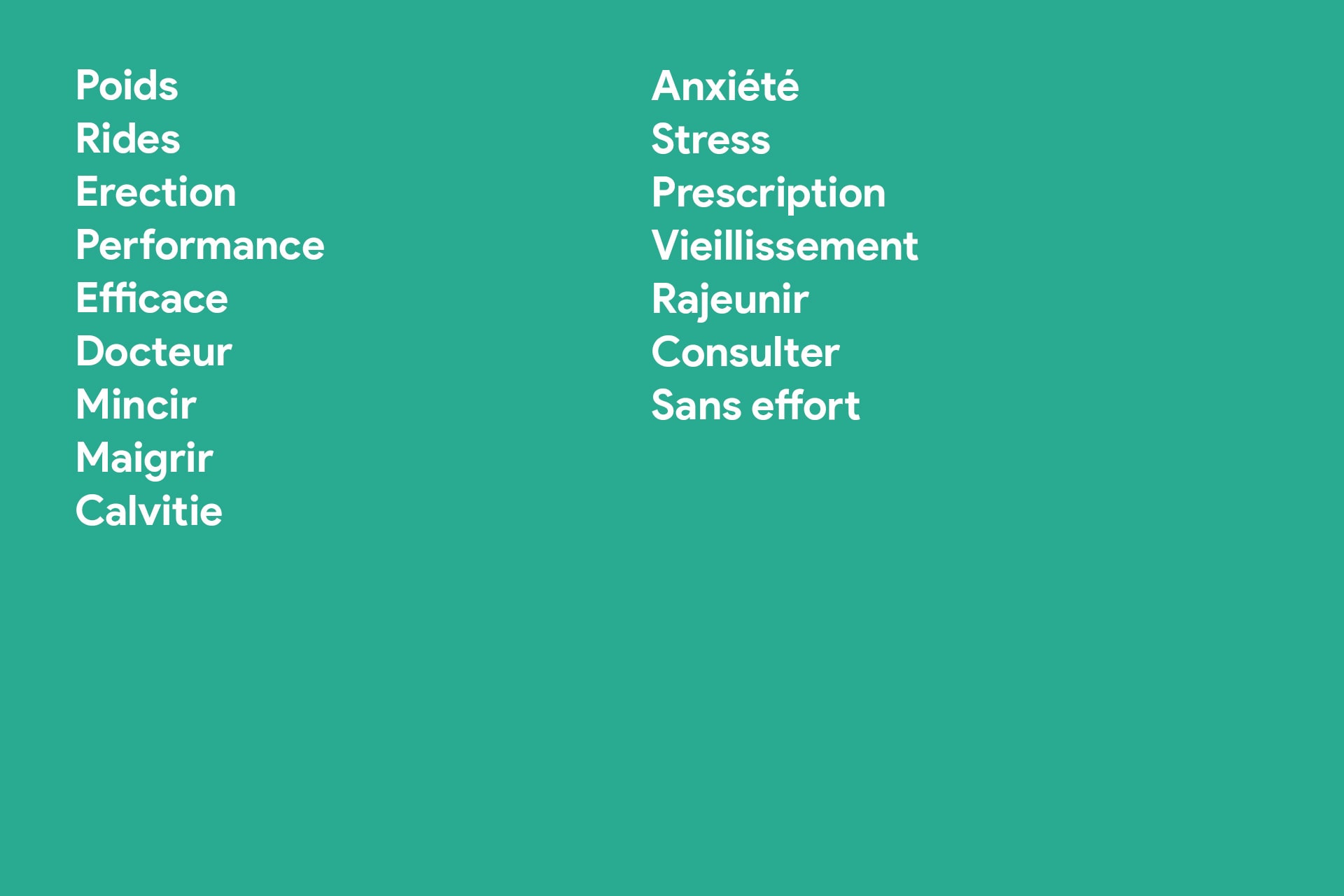 Les mots appartenant au domaine pharmaceutique