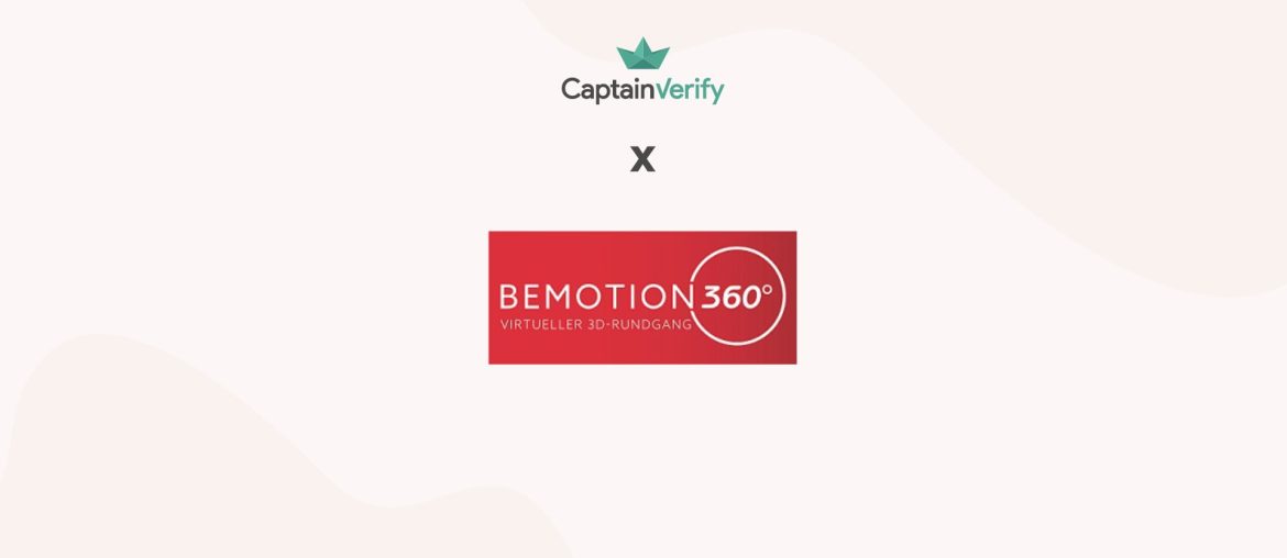 Logos CaptainVerify et Bemotion360 alignés ensemble.