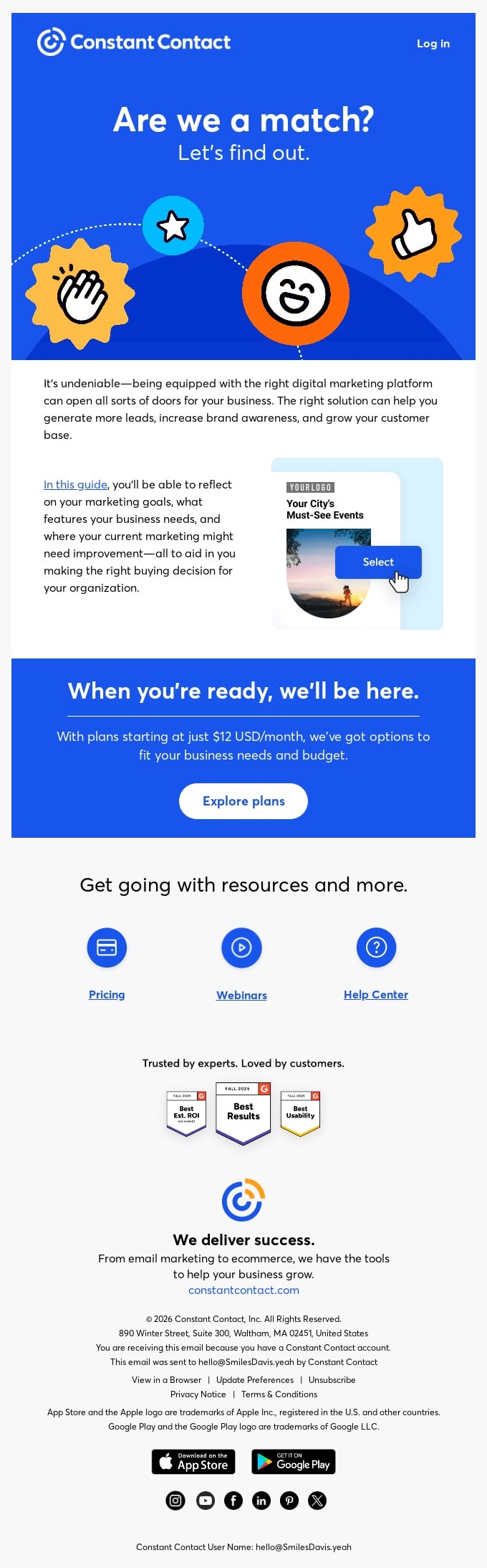 Anzeige für eine Plattform für E-Mail-Marketing