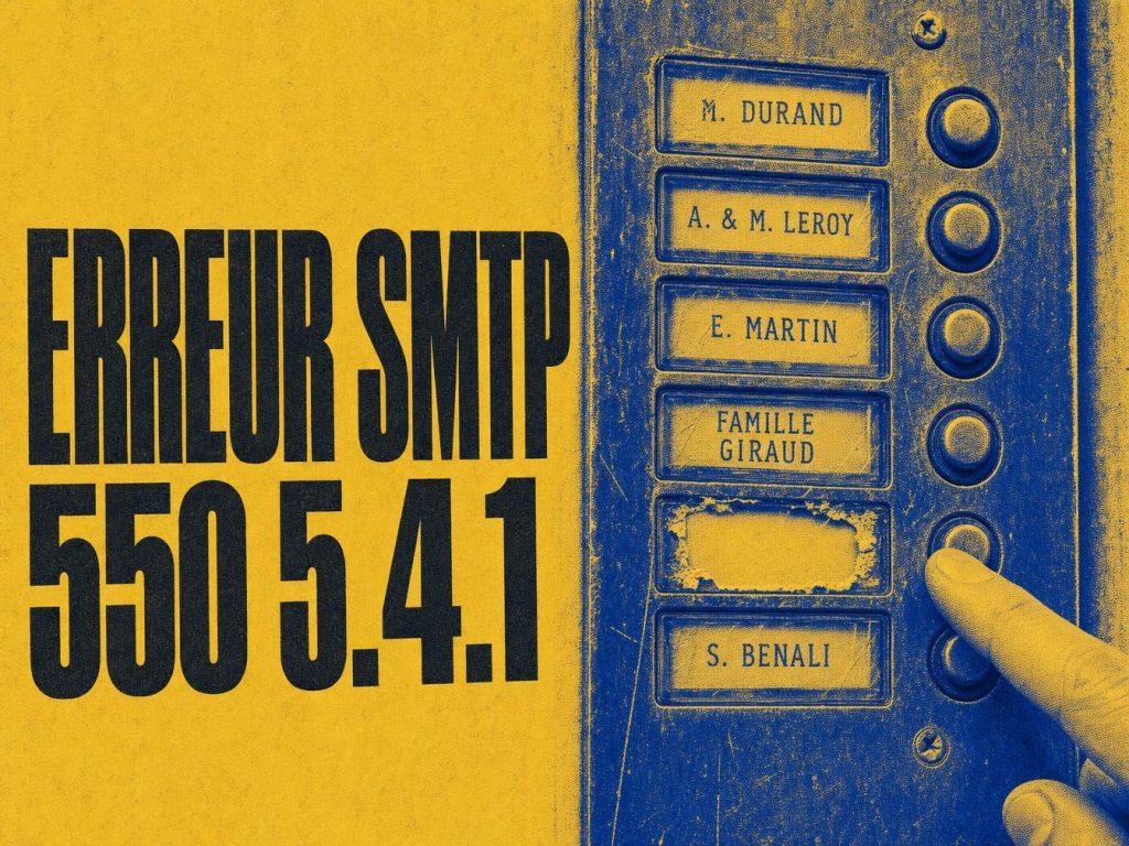 Erreur SMTP 550 5.4.1 : pourquoi le destinataire est rejeté et comment corriger