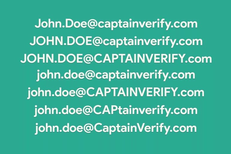 indirizzi email sensibili maiuscole minuscole