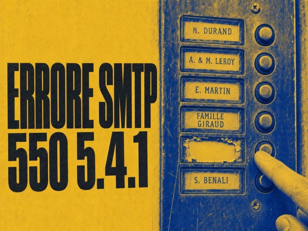 Errore SMTP 550 5.4.1: perché il destinatario viene rifiutato e come correggerlo