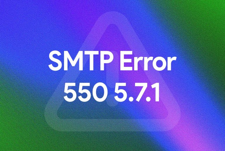 Imagem de erro SMTP 550 5.7.1