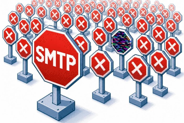 Painéis de parada SMTP bloqueando conexões indesejadas