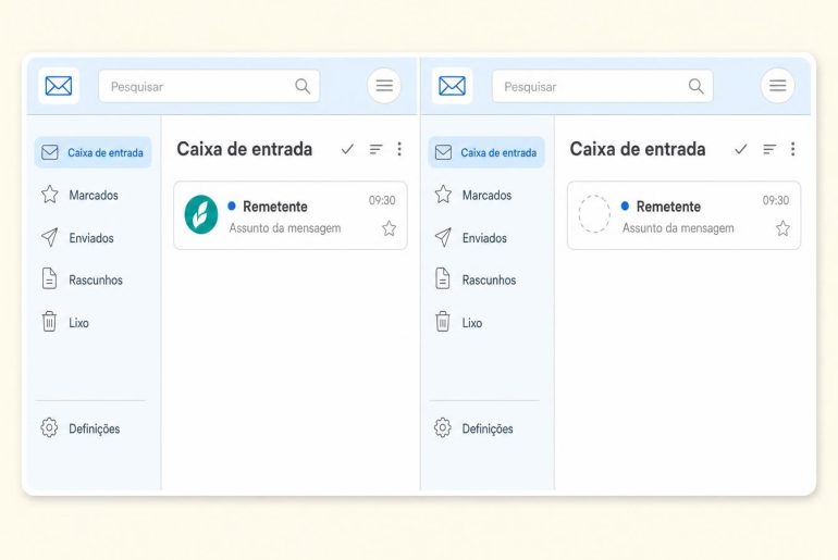 Interface de mensagens com caixa de entrada