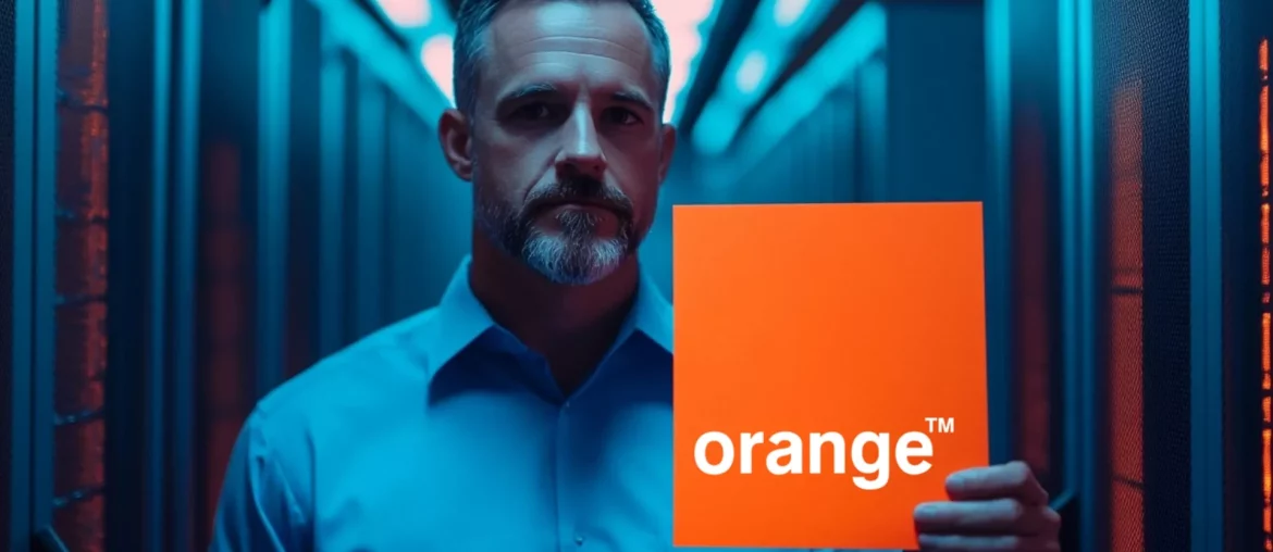 Orange implementa novas exigências para os remetentes Homem segurando placa laranja na sala do servidor