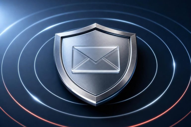 Escudo metálico protegendo um envelope eletrônico